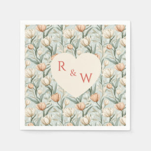 Classy Tulip Sparkle Outdoor Wedding Napkins