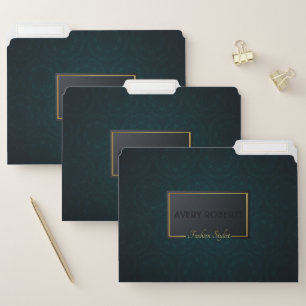 Classy turquoise Elegant geometric Professional File Folder