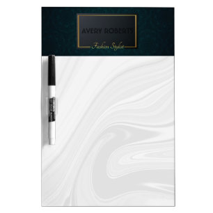 Classy turquoise ornament Elegant Coral geometric Dry Erase Board