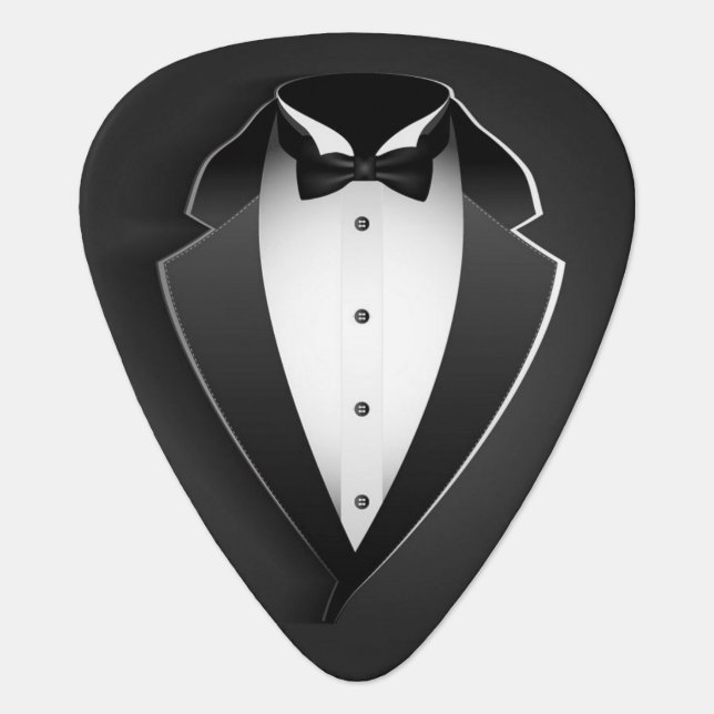Classy Tuxedo Special Occasion Guitar Pic Guitar Pick (Front)