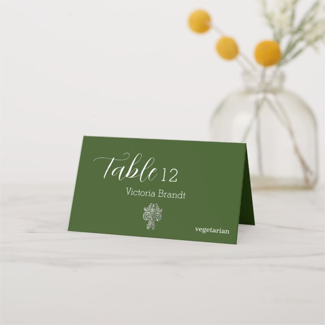 Classy Two Color's Folded Place Card (Front)