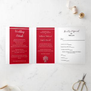 Classy Two Color's Wedding Tri-Fold Invitation
