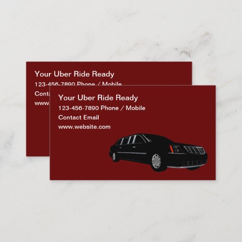 Classy Two Side Uber Ride Hailing Business Cards