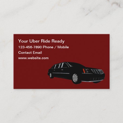 Classy Two Side Uber Ride Hailing Business Cards