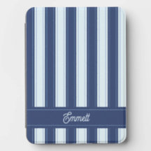 Classy Two-Tone Blue Stripes with Cursive Text