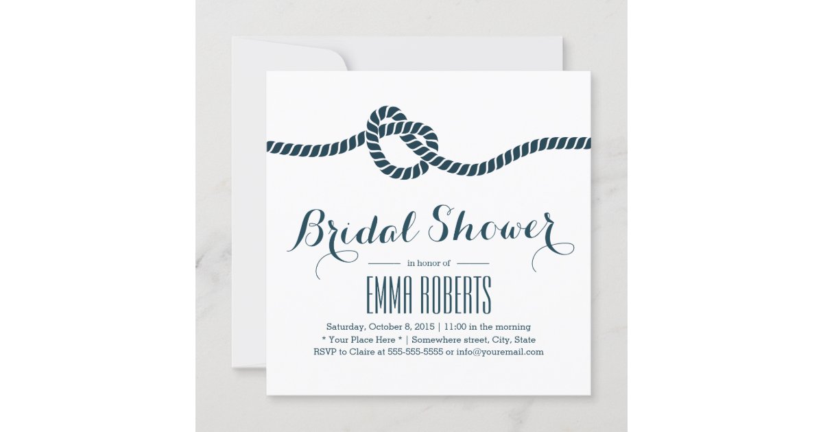 Classy Tying the Knot Bridal Shower Invitations Zazzle