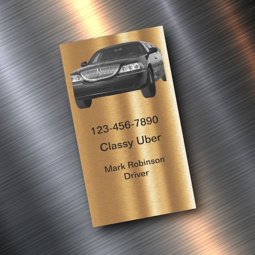 Classy Uber Driver Magnetic Business Cards
