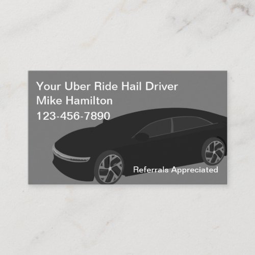 Classy Uber Driver Ride Hailing Business Cards