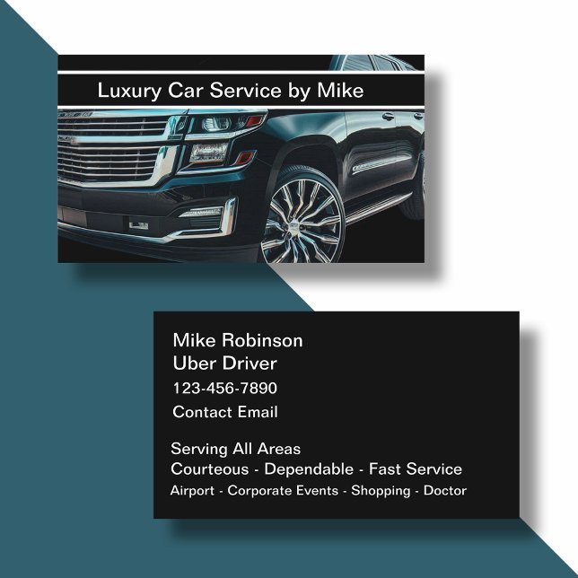 Classy Uber Driver Theme Transportation  Business Card (Creator Uploaded)