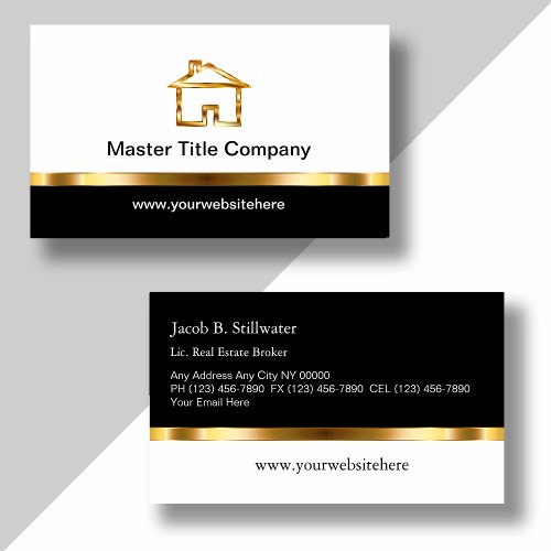 Classy Ultra Thick Title Company Business Cards