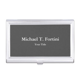 Classy Unique Grey Trendy Elegant Business Card Case