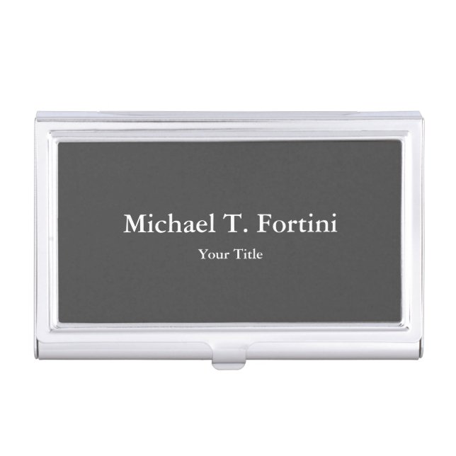 Classy Unique Grey Trendy Elegant Business Card Case (Front)