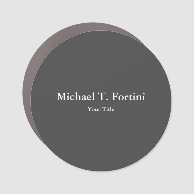 Classy Unique Grey Trendy Elegant Car Magnet (Front)