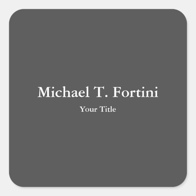 Classy Unique Grey Trendy Elegant Square Sticker (Front)