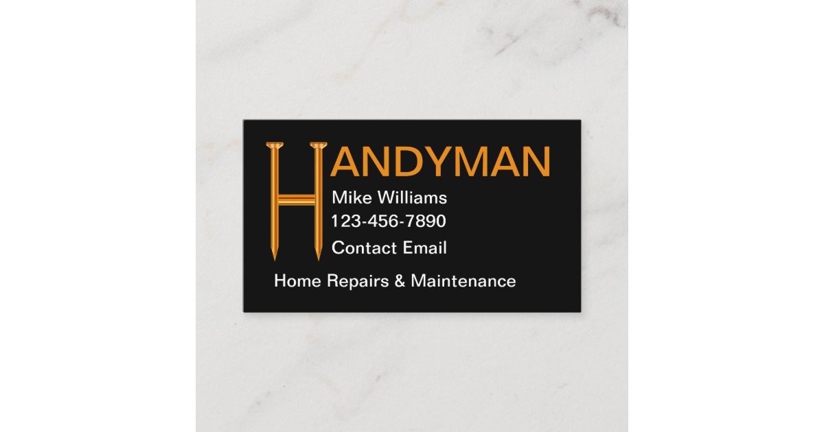 Classy Unique Handyman Home Repairs Business Card Zazzle