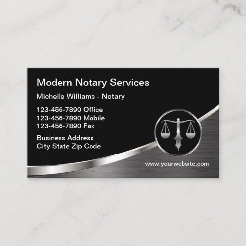 Classy Unique Notary Public Services Business Card