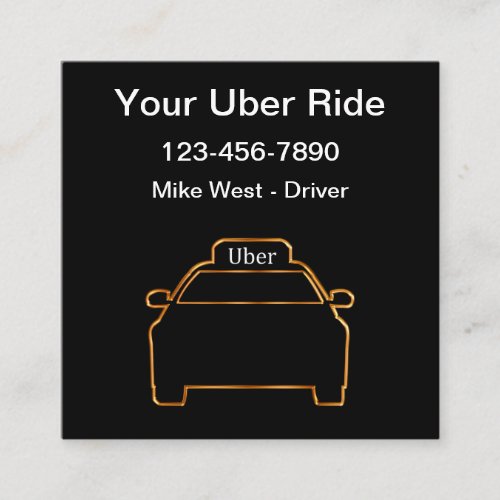 Classy Unique Uber Driver Ride Hailing Square Business Card