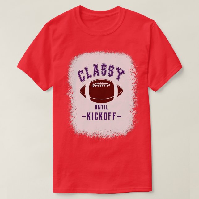 Classy Until Kickoff Purple Letters  Sports Game D T-Shirt (Design Front)