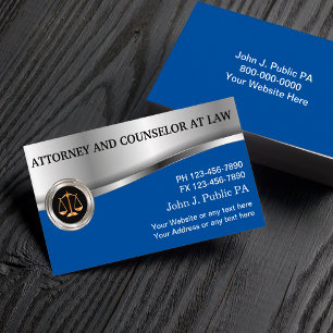 Classy Upscale Attorney At Law Business Card