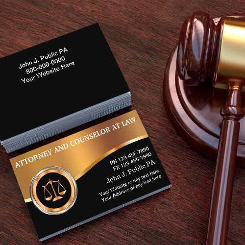 Classy Upscale Attorney Business Card Template
