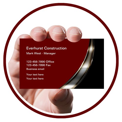 Classy Upscale Construction Service Business Card