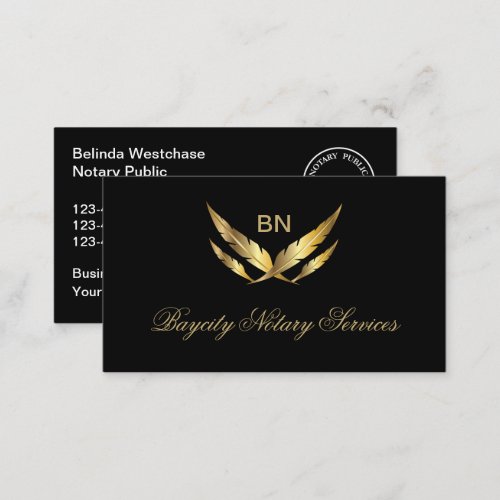 Classy Upscale Notary Services Business Cards