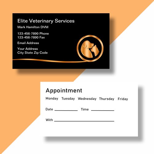 Classy Veterinarian Appointment Business Cards