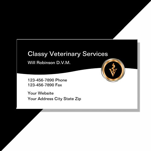 Classy Veterinarian Pet Care Business Card