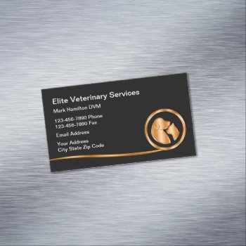 Classy Veterinarian Pet Care Business Card Magnet by Luckyturtle at Zazzle