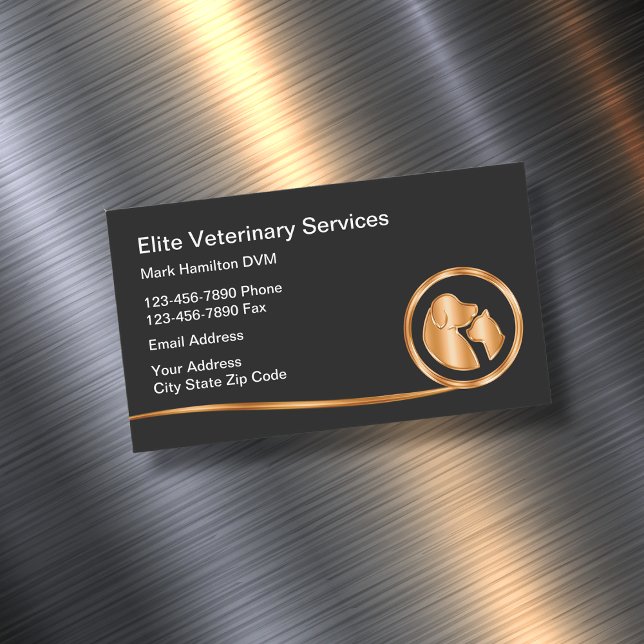 Classy Veterinarian Pet Care Business Card Magnet (Creator Uploaded)