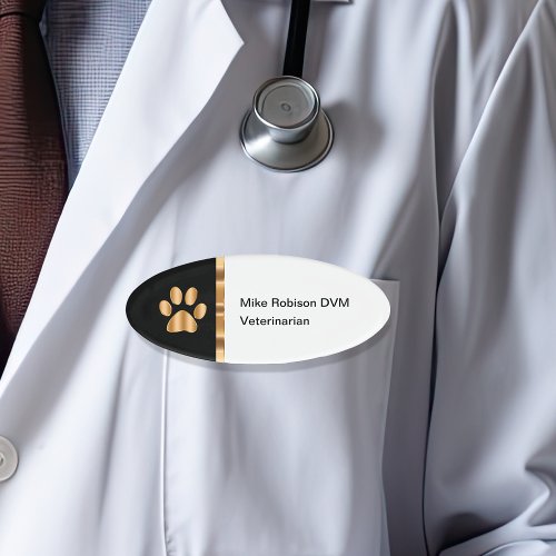 Classy Veterinary Staff Name Tags Design