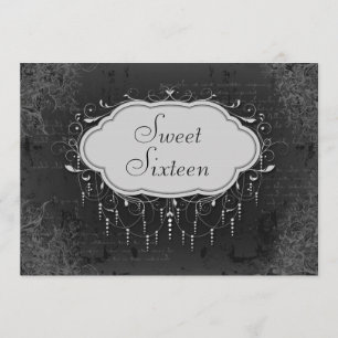 Classy Vintage Chandelier Ornament Sweet 16 Invitation