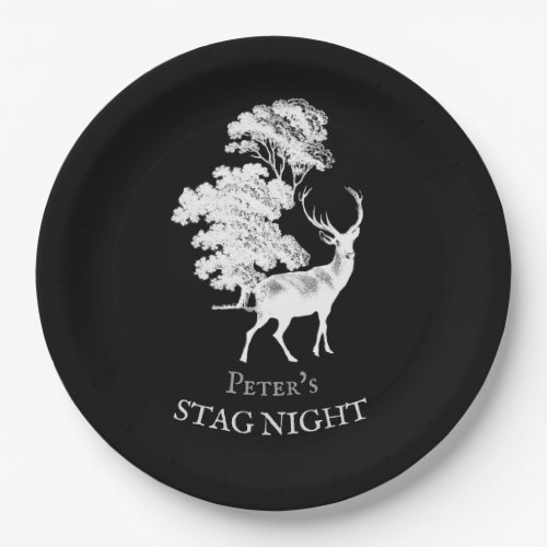 Classy Vintage Deer Forest Silhouette Stag Party Paper Plates