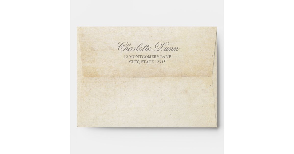 Classy Vintage Effect Envelope with Return Address