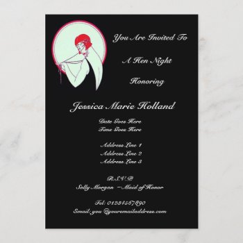 Classy Vintage Flapper ~ Hen Night Invitation by VintageFactory at Zazzle