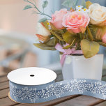 Classy Vintage Floral Arabesque Boho Dusty Blue Gr Grosgrain Ribbon