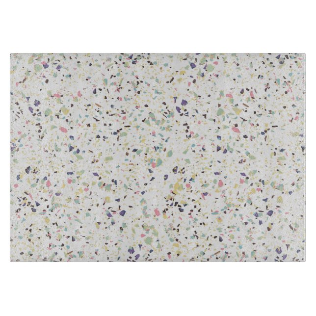 Classy vintage marble terrazzo pastel design cutting board (Front)