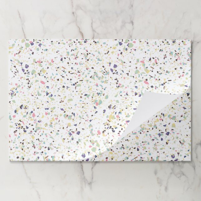 Classy vintage marble terrazzo pastel design paper pad (Folded)