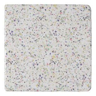 Classy vintage marble terrazzo pastel design trivet