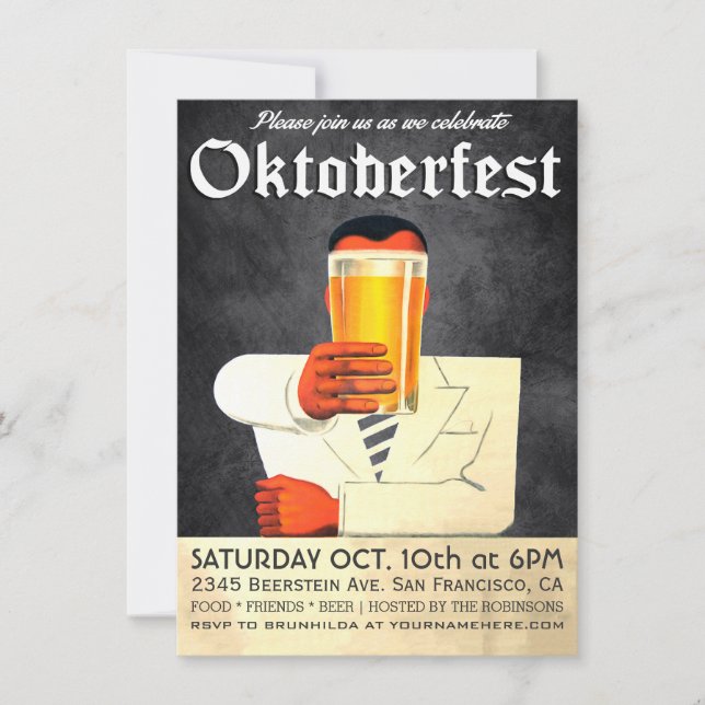 Classy Vintage Oktoberfest Invitation (Front)