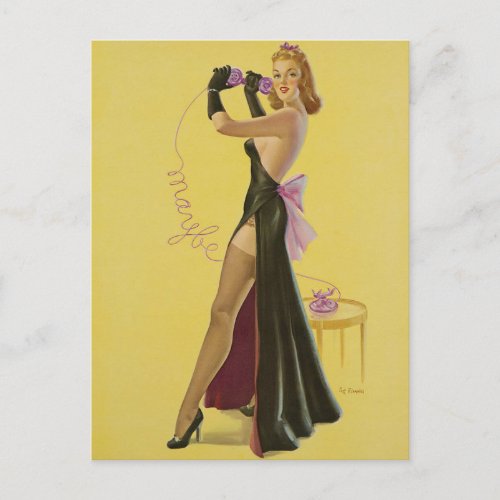 Classy  Vintage Pin Up Girl  Postcard