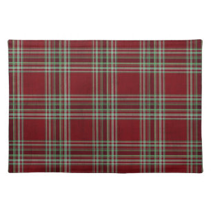 Classy Vintage Red Green Textured Tartan Plaid Cloth Placemat