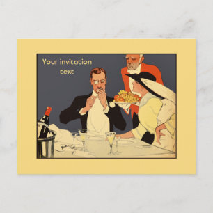 Classy vintage style dinner invitation template