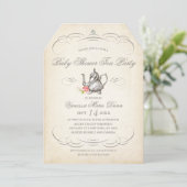 Classy Vintage Tea Party | Baby Shower Invitation (Standing Front)