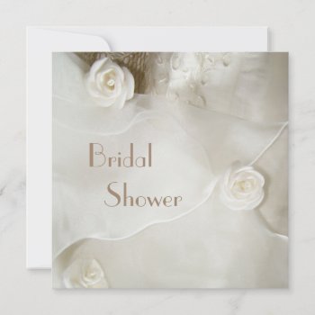 Classy Vintage Wedding Gown Bridal Shower Invitation by AJ_Graphics at Zazzle