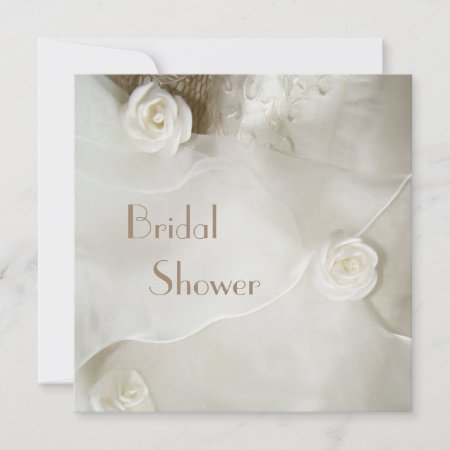Classy Vintage Wedding Gown Bridal Shower Invitation