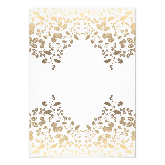 Classy Vintage White And Gold Floral Wedding Invitation