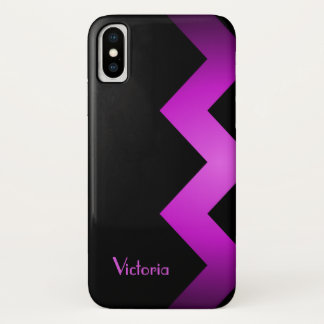 Classy Violet Accent Personalized iPhone X Case