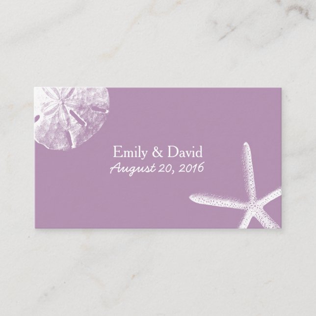 Classy Violet Beach Theme Wedding Website Insert (Front)