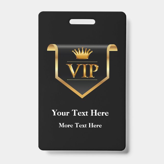 Classy VIP Badge Editable Budget Design (Front)